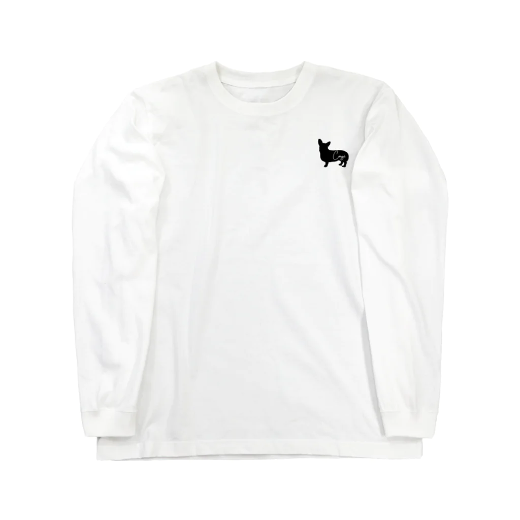 犬好きさんのためのTシャツ屋さんのコーギー　お尻　Tシャツ ロングスリーブTシャツ