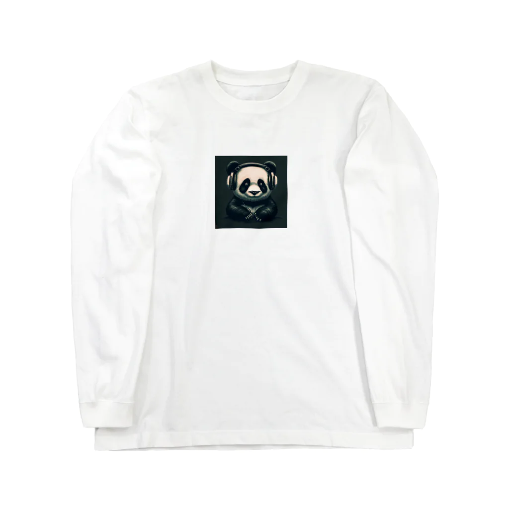 Shiba_IncのHeadphones & Pandas（ヘッドホン & パンダ） Long Sleeve T-Shirt