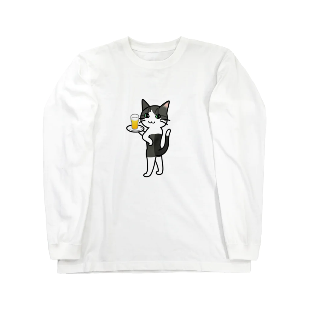 The Cat who.... suzuriのバドキャット Long Sleeve T-Shirt