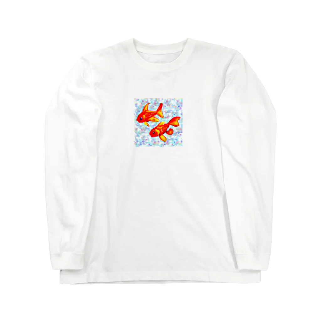 ZUKASAMAの金魚のカップル ロングスリーブTシャツ