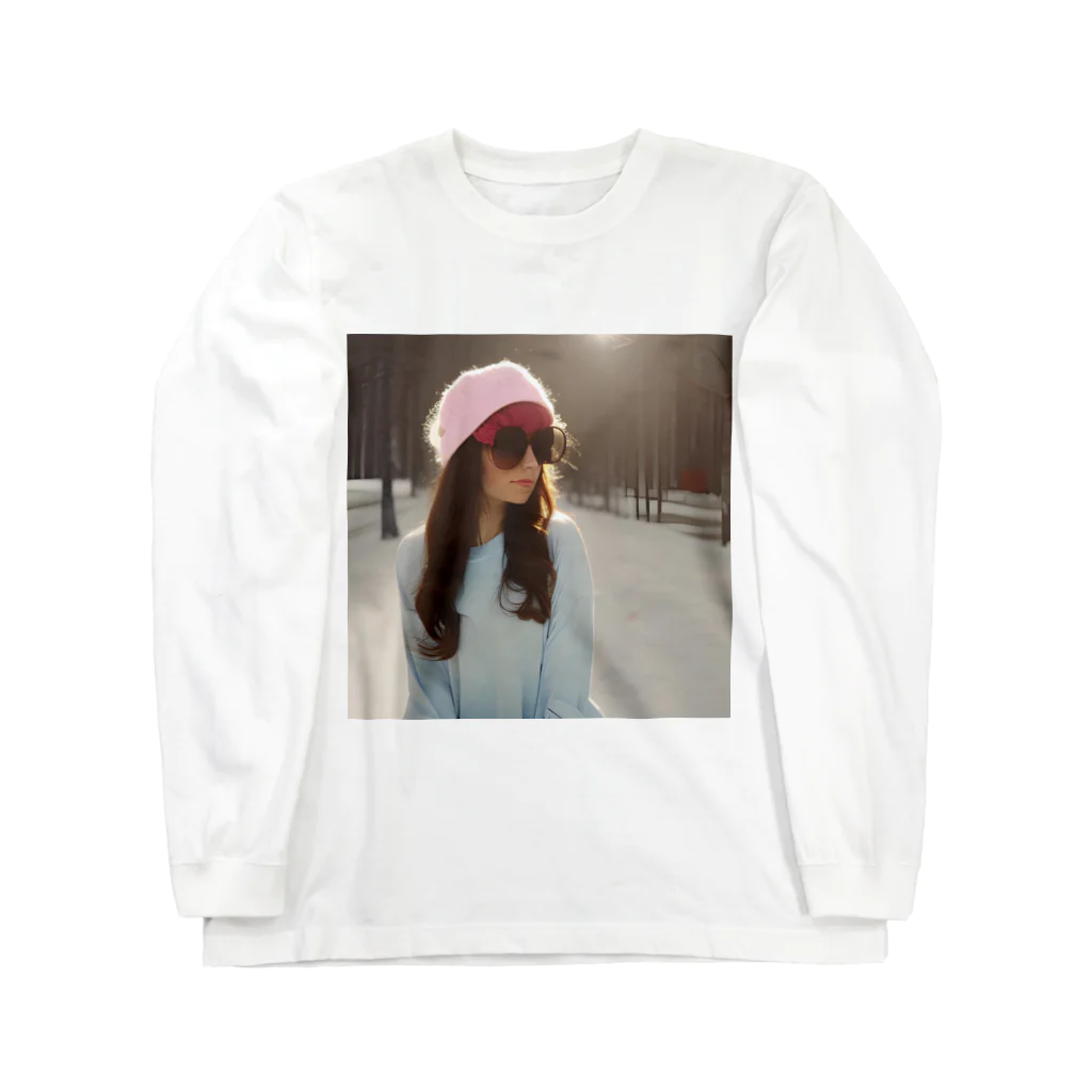 yuuki_cccの冬の彼女風 ロングスリーブTシャツ