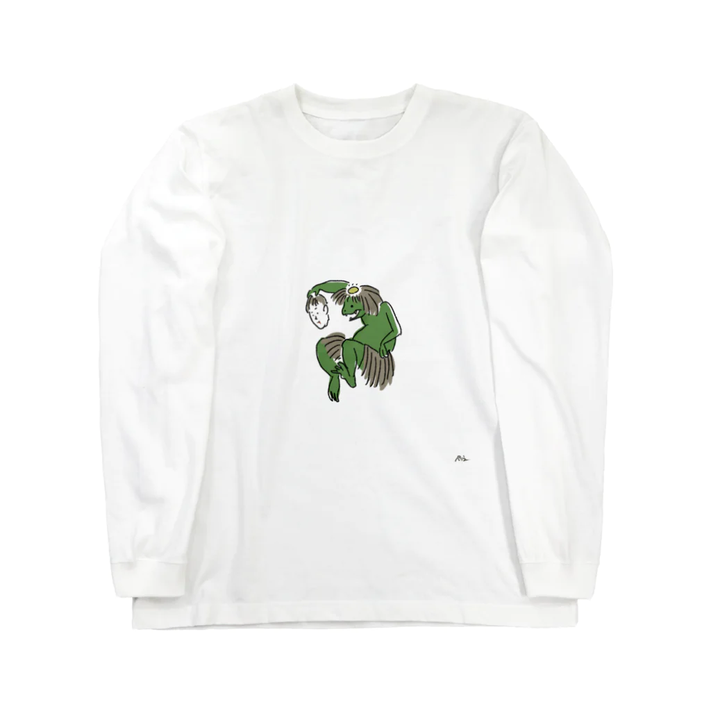 【perie shop】の【カッパさん🥒】 ロングスリーブTシャツ