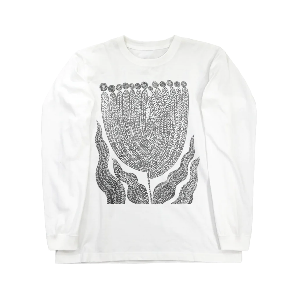 TSUTOMUiDaのTSUTOMUiDa_drawing02_BIGTULIP_LONGSLEEVE ロングスリーブTシャツ