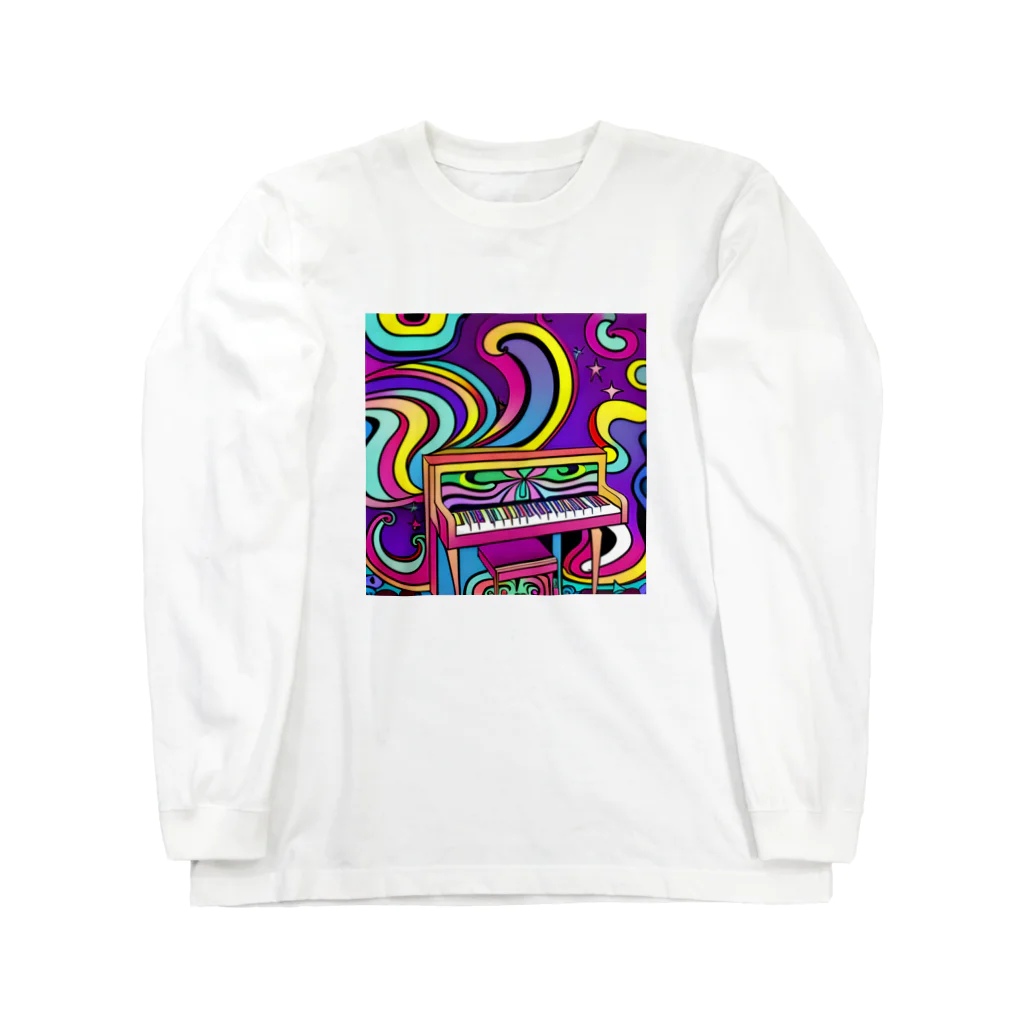 stugio_kの鮮やかなピアノ柄 Long Sleeve T-Shirt