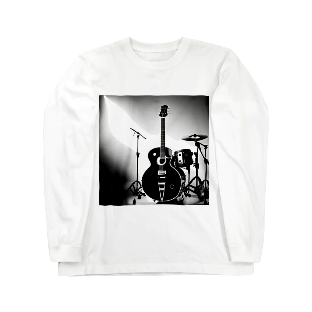 animaltennensuiの音楽の心・白黒で描かれた情熱の瞬間 Long Sleeve T-Shirt