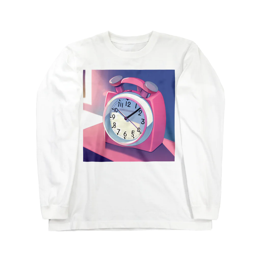 こてつくんAIのピンク置き時計 Long Sleeve T-Shirt