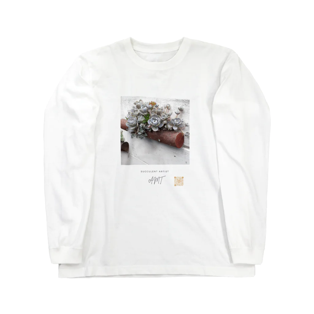 Succulent artist amt の子持ち蓮華の寄せ植え ロングスリーブTシャツ