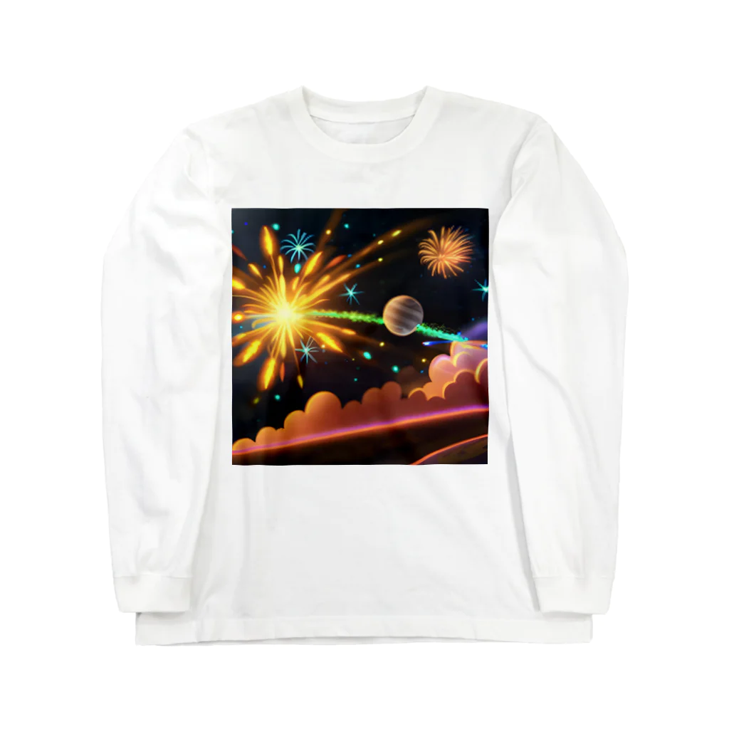 marky88の宇宙に咲く花火 Long Sleeve T-Shirt