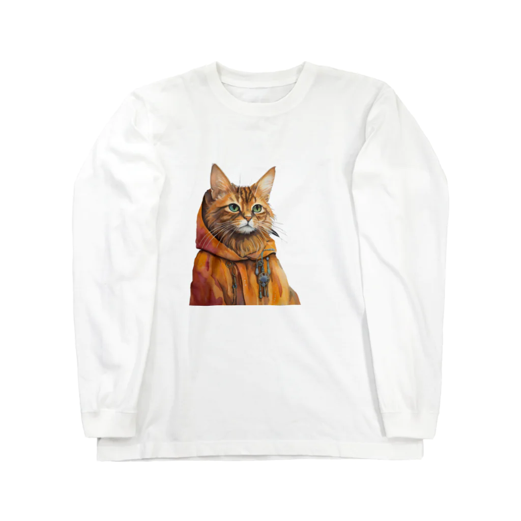 La-La-Lifeのカジュアルな猫｜casual cat Long Sleeve T-Shirt