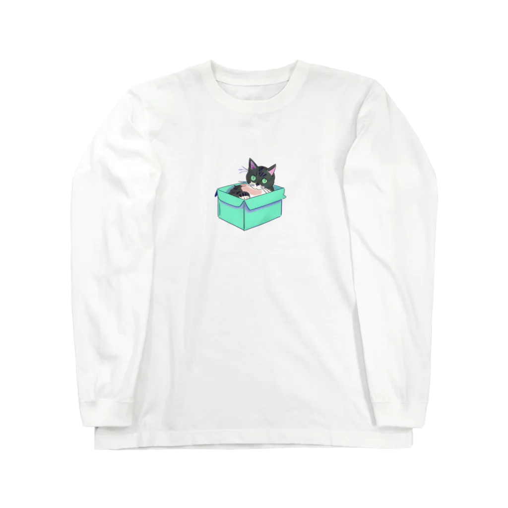 Petal&Purrのダンボール猫 Long Sleeve T-Shirt