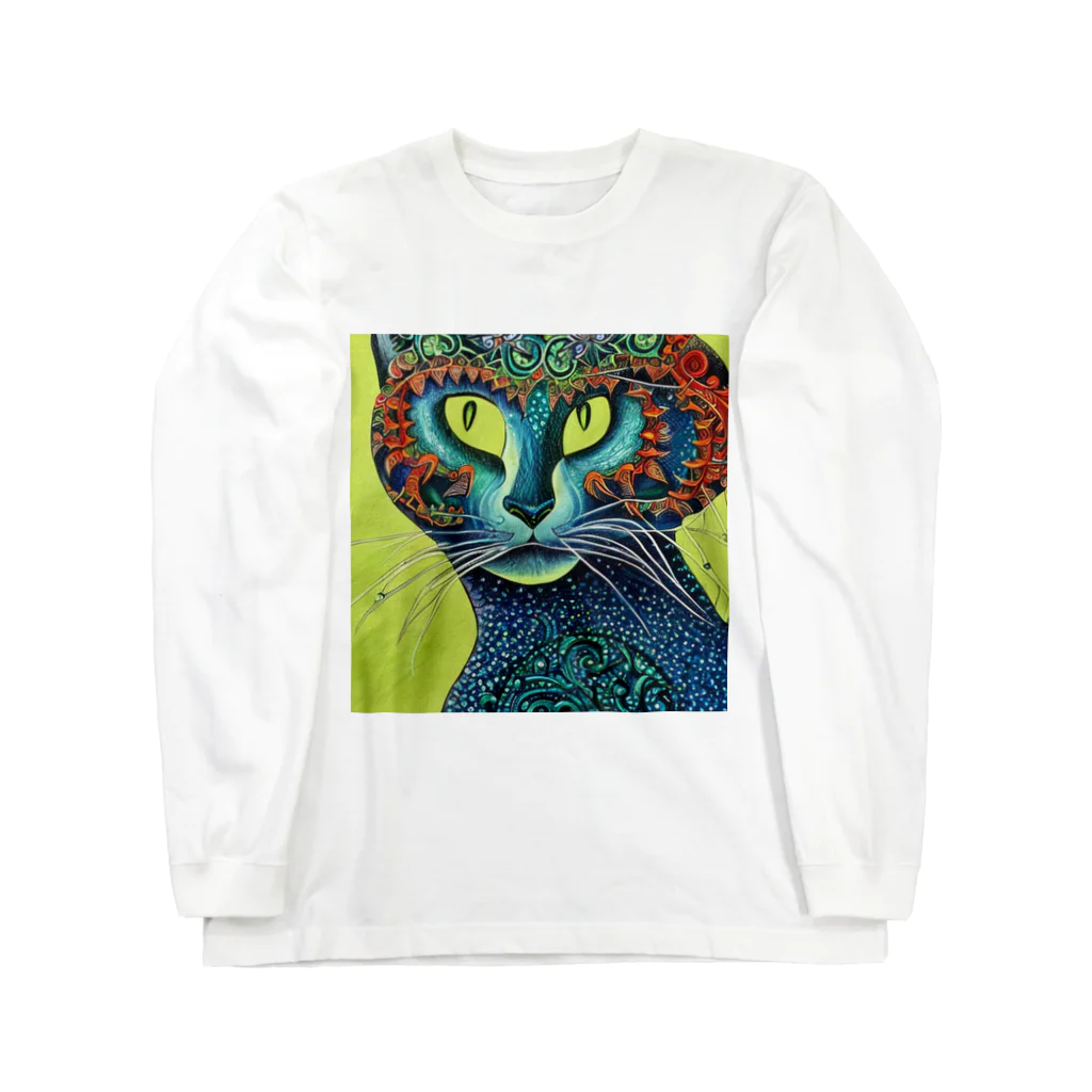 neco_no_sippomのbotanical cat ロングスリーブTシャツ