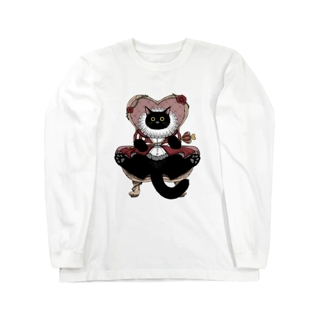 Lipsum_sapporoのハートの黒猫女王 Long Sleeve T-Shirt