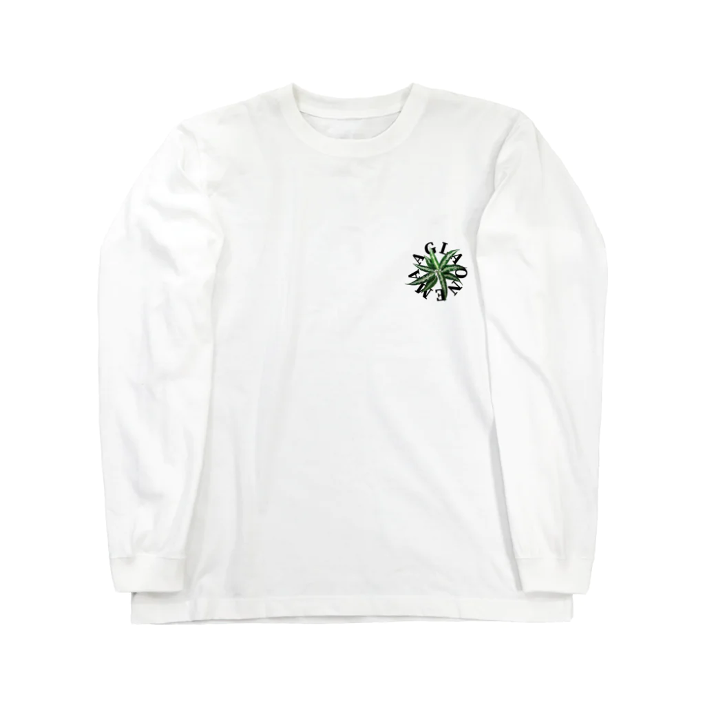 熱帯デザイン.com@SUZURIの【サークルロゴ】AGLAONEMA TRICOLOR（アグラオネマトリカラー）BLACK Long Sleeve T-Shirt