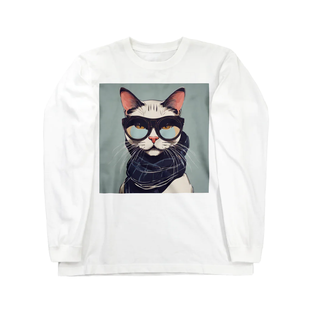 neko_skipのオサレキャットよしお Long Sleeve T-Shirt