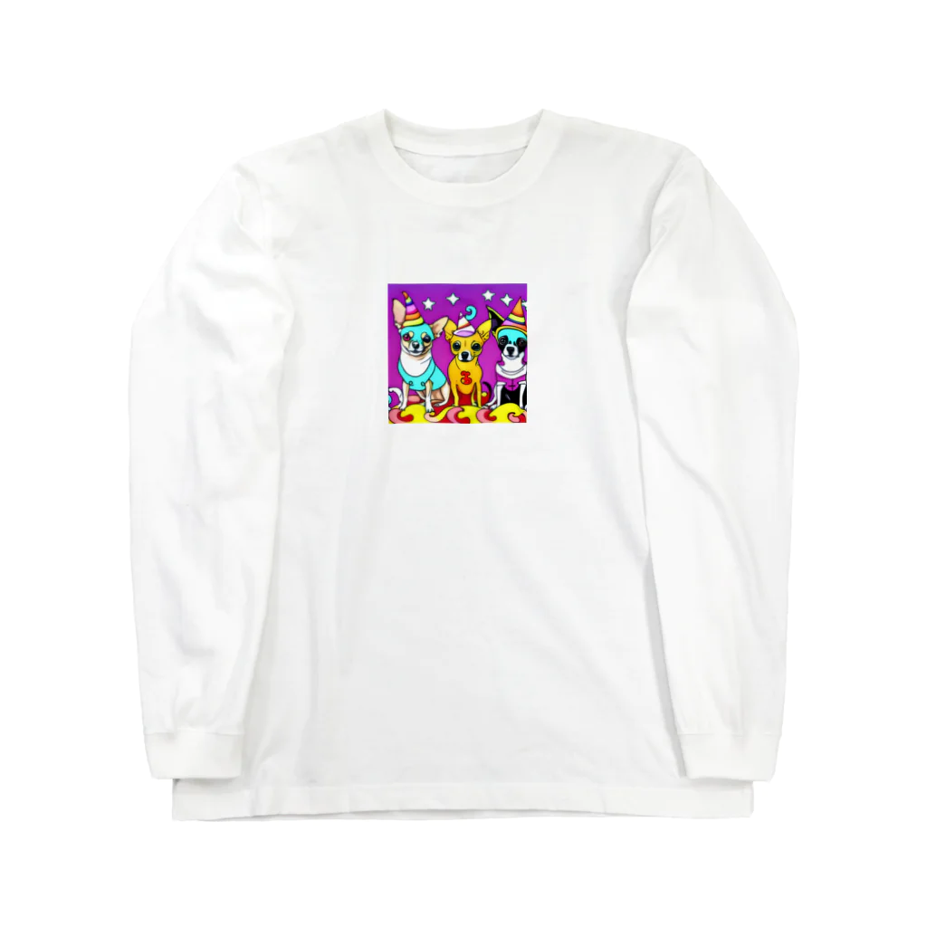 チワワ愛好家ショップのかぼちゃ大騒動！ハロウィン・チワワトリオの楽しいパーティー Long Sleeve T-Shirt