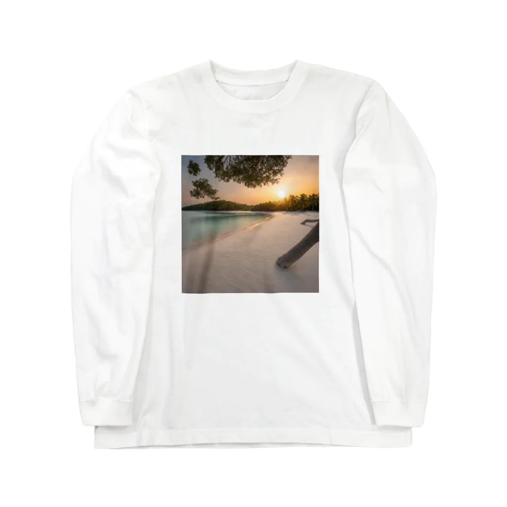 DapperMixの夕陽と砂浜のマジックグッズ ロングスリーブTシャツ
