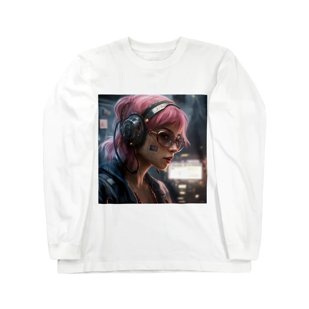 SONESONEのサイバーパンクシティの少女２ Long Sleeve T-Shirt