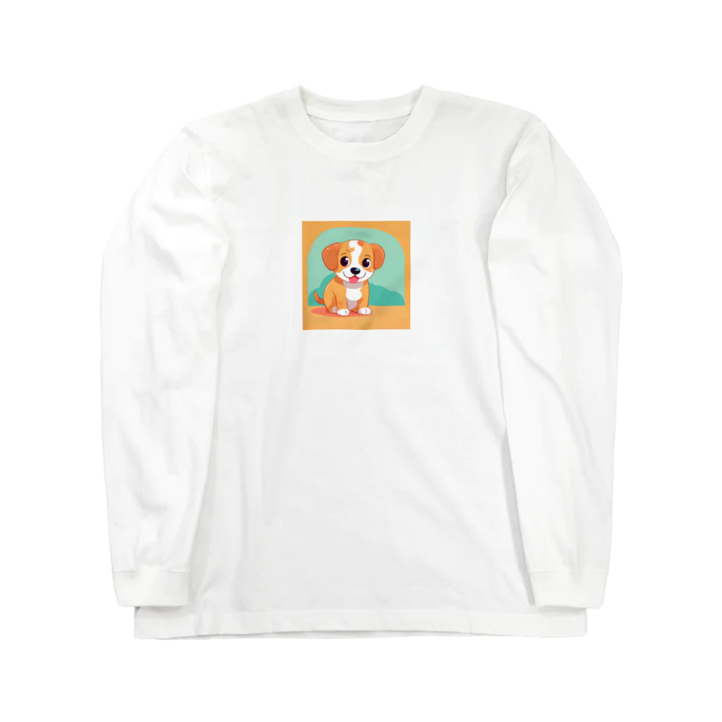 オレンジルーシーのかわいい子ワンコ ロングスリーブTシャツ