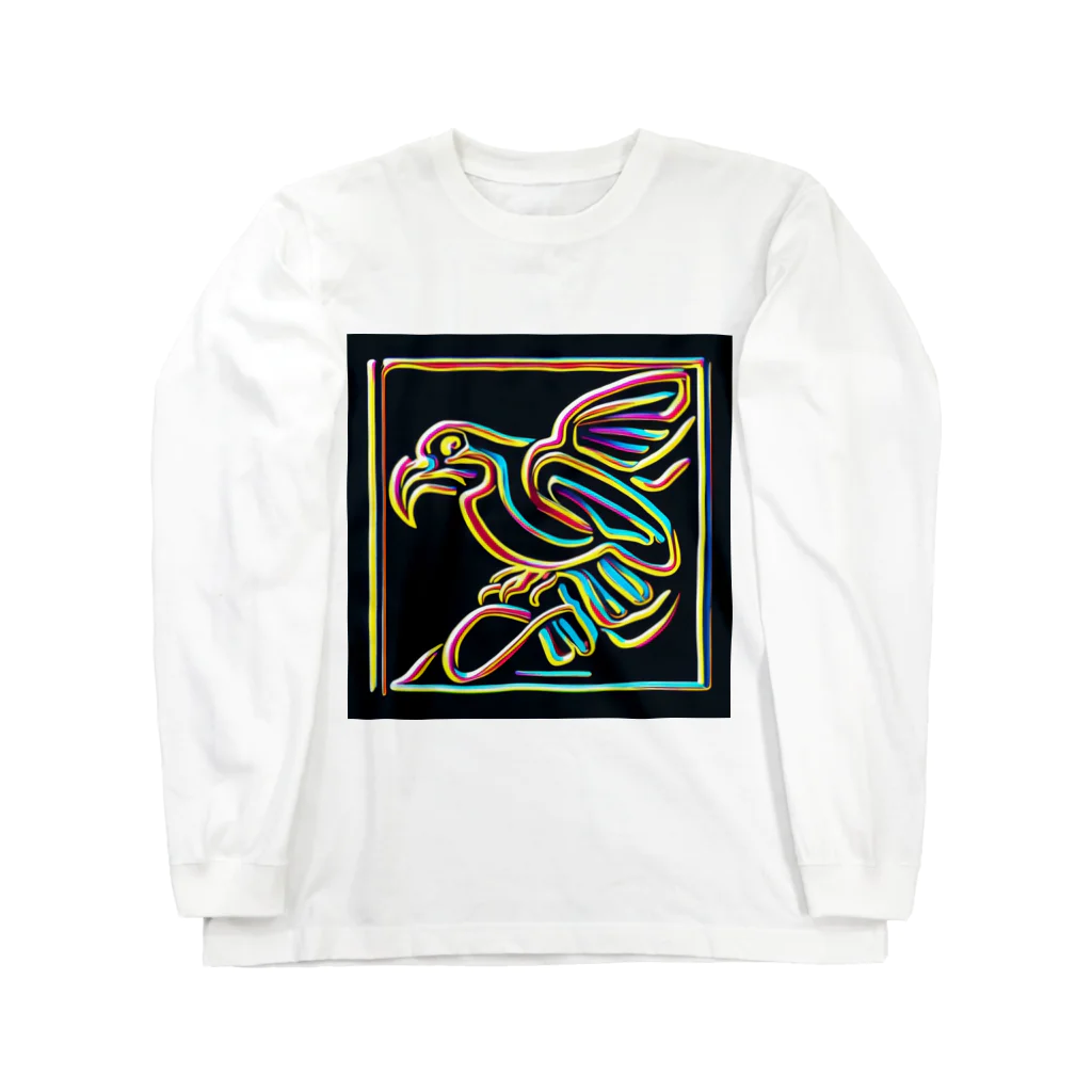 ikubohのナスカの地上絵「オウム」インスパイア06 Long Sleeve T-Shirt