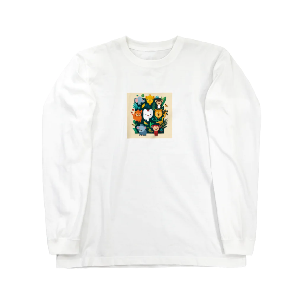 itacyoko(AIイラスト屋)の動物の楽園 Long Sleeve T-Shirt