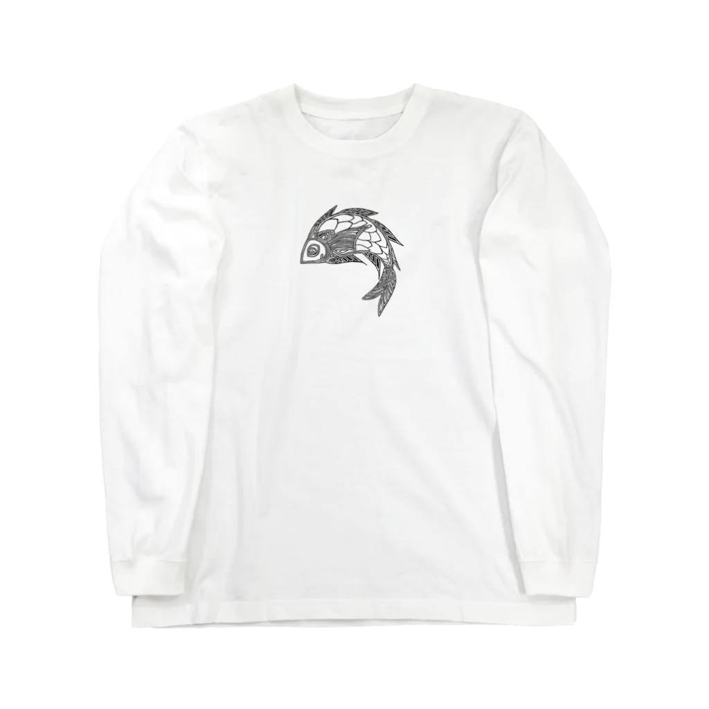 縁凜奇譚のやちむん魚紋風 Long Sleeve T-Shirt