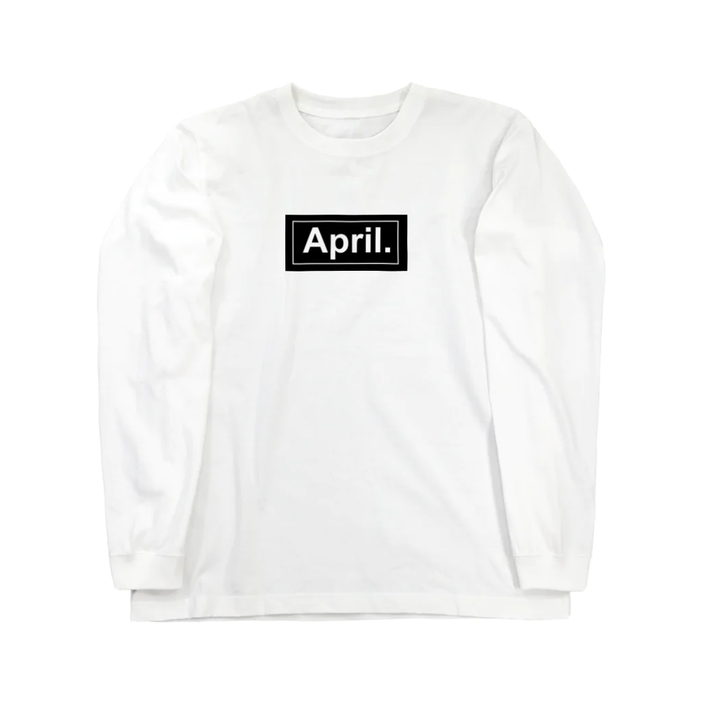 April.のApril.BOX LOGO（ブラック×ホワイト） Long Sleeve T-Shirt