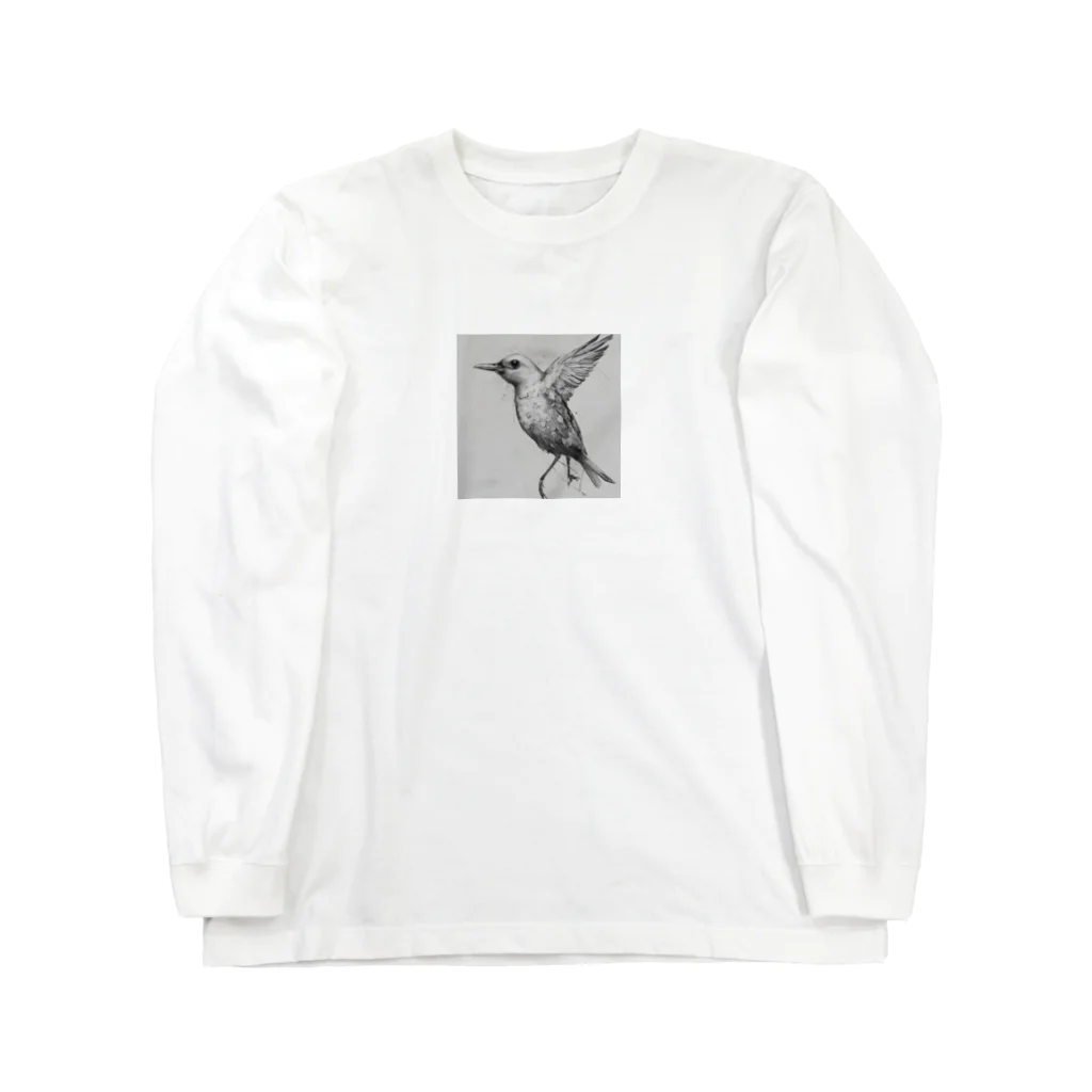 kezu-meの羽ばたく鳥 ロングスリーブTシャツ