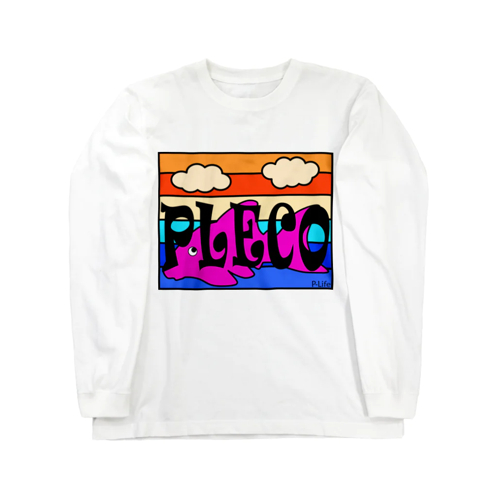 P-Life【プレコ暮らしのプレコグッズ】の【sunset pleco】 Long Sleeve T-Shirt