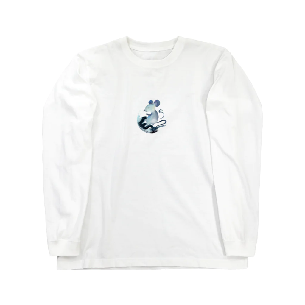 シリーズ＆シリーズの水墨画シリーズ　鼠 Long Sleeve T-Shirt