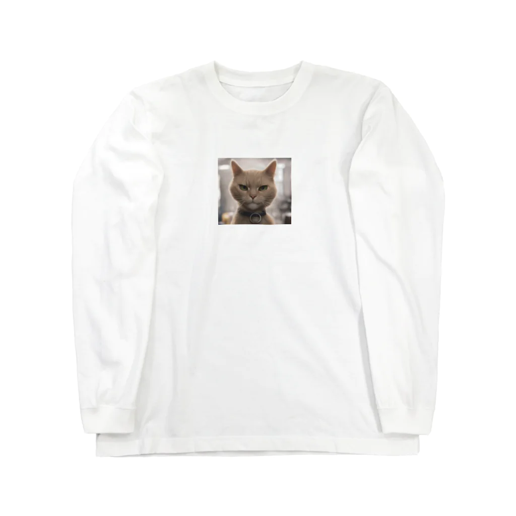 TAIYO 猫好きのビックフォト茶虎模様猫 ロングスリーブTシャツ