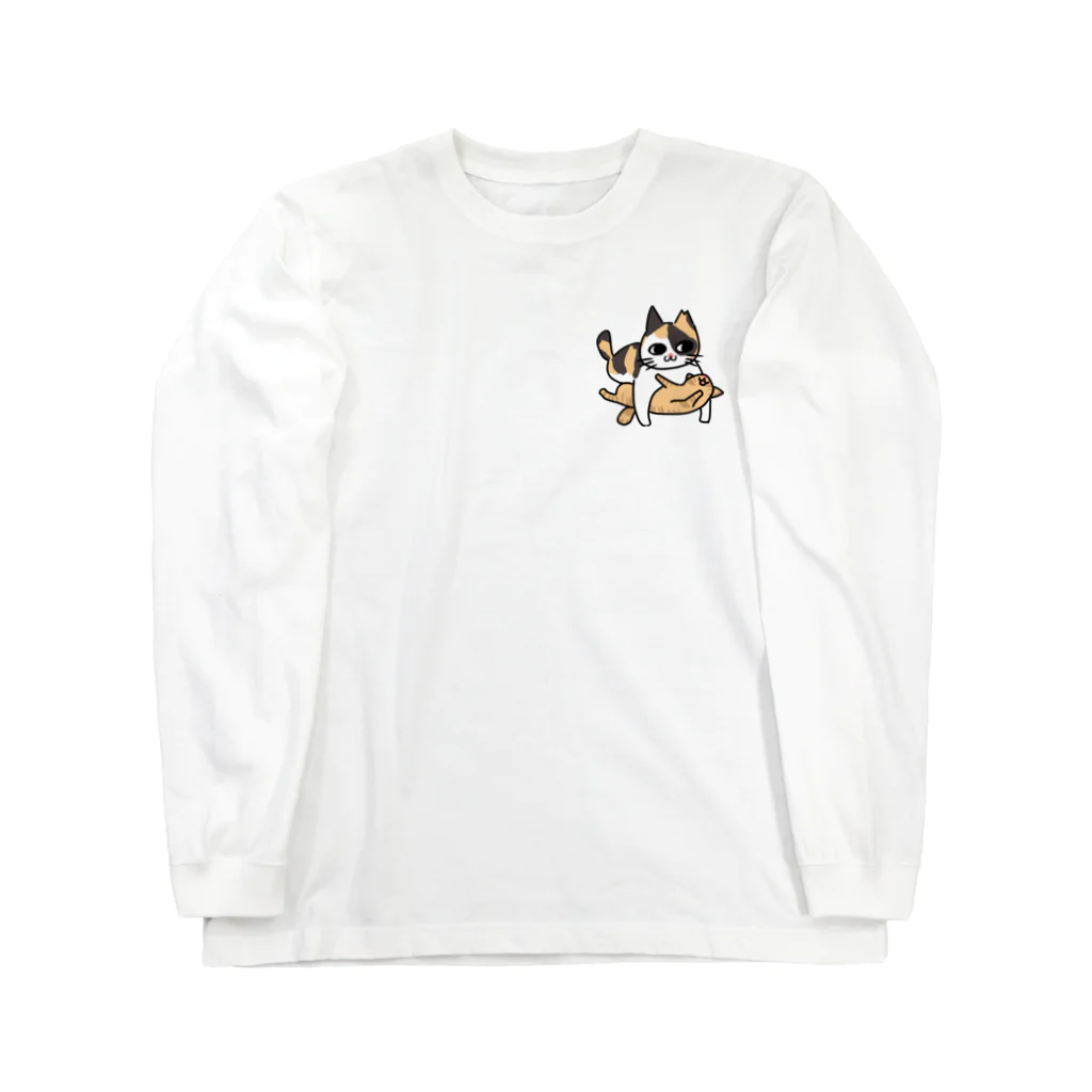 富士見さくらねこ応援団　チャリティー部のみよママの子育てTシャツ　バックプリント付き Long Sleeve T-Shirt