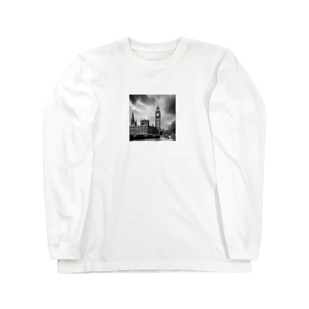 NYNANTのモノクロ　世界遺産　ウェストミンスター宮殿　ビッグベン Long Sleeve T-Shirt