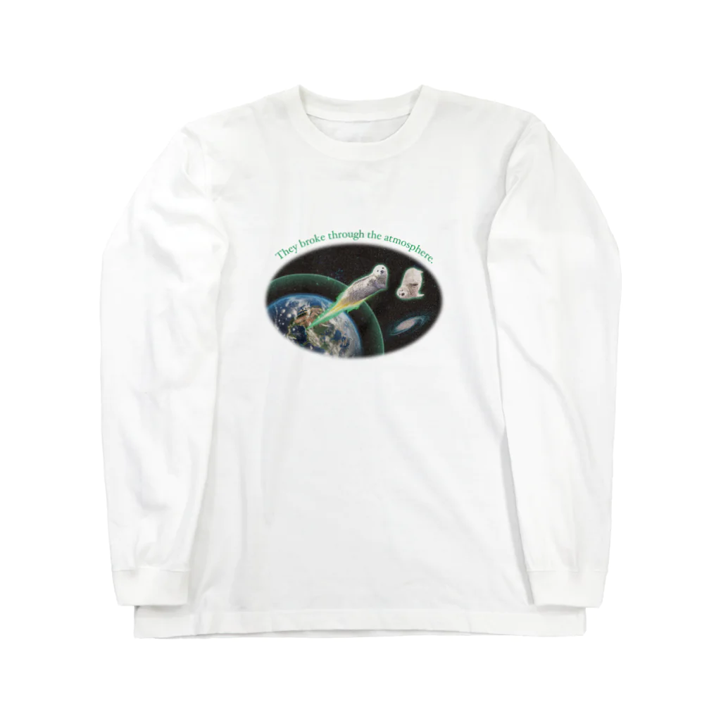 ささがわ なおの大気圏を突破したアザラシ Long Sleeve T-Shirt