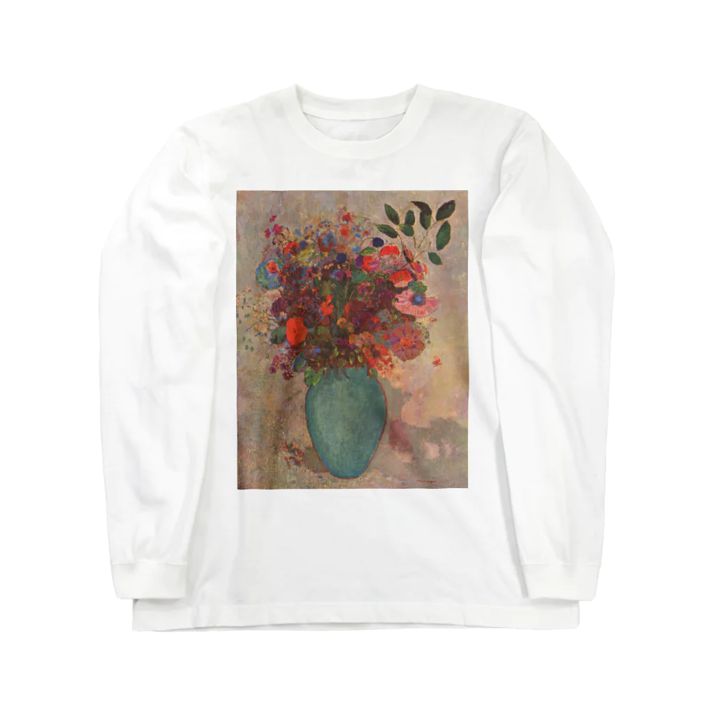 世界美術商店のトルコ石色の花瓶の花 /  The turquoise vase Long Sleeve T-Shirt