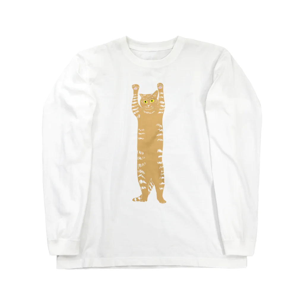 小鳥と映画館のバンザイ猫　クリア Long Sleeve T-Shirt