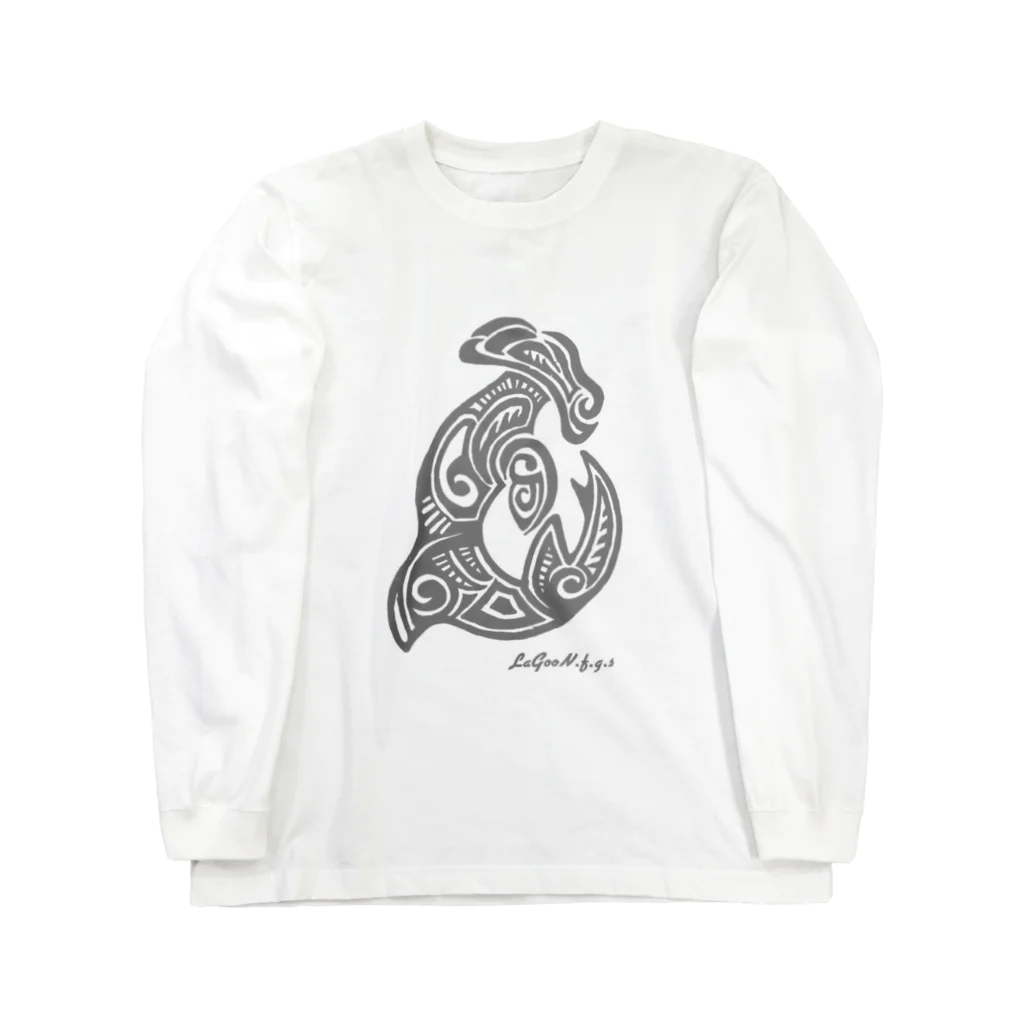 ラグーン商店の撞木鮫グレーフロント　バックラグーン Long Sleeve T-Shirt