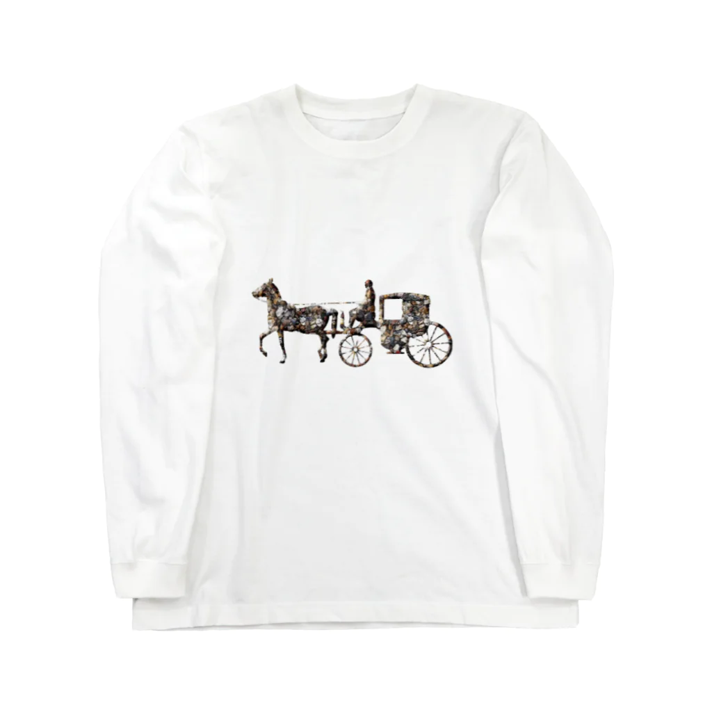 mumusの馬車　stone ロングスリーブTシャツ