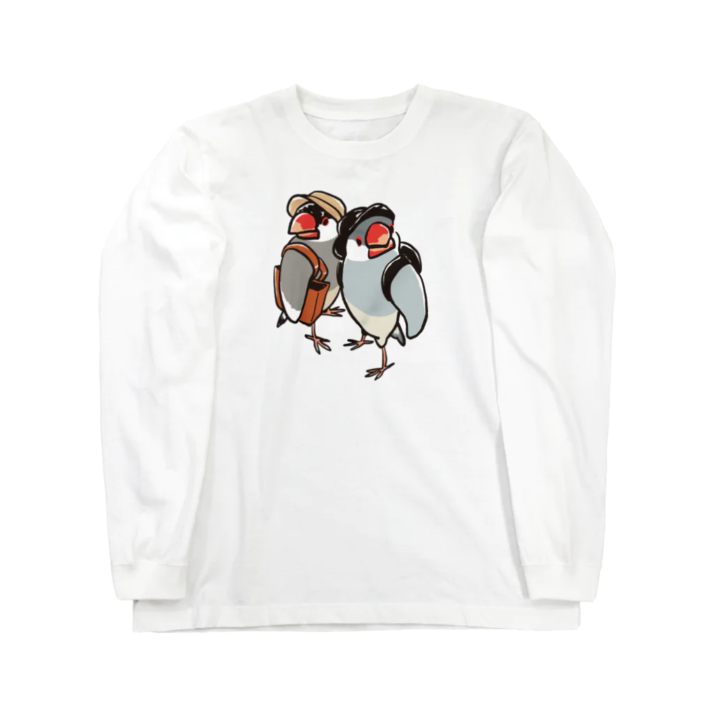 もしもしこちら文鳥の文鳥ちゃん知らない街を探検 Long Sleeve T-Shirt