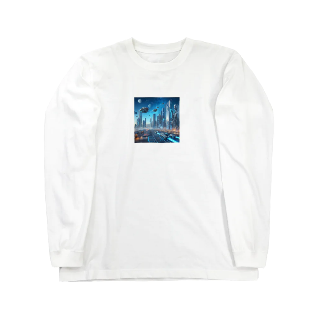 ワンダーワールド・ワンストップの未来の高層ビル都市② Long Sleeve T-Shirt