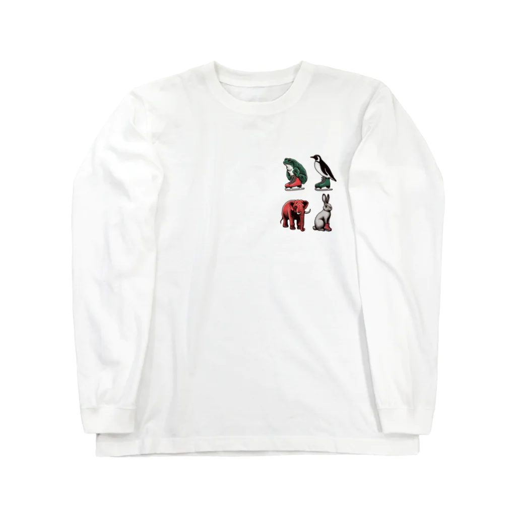 赤白 緑・アカシロ ミドリの【孤独を愛する４人】スケート編（フィギュアスケート） Long Sleeve T-Shirt