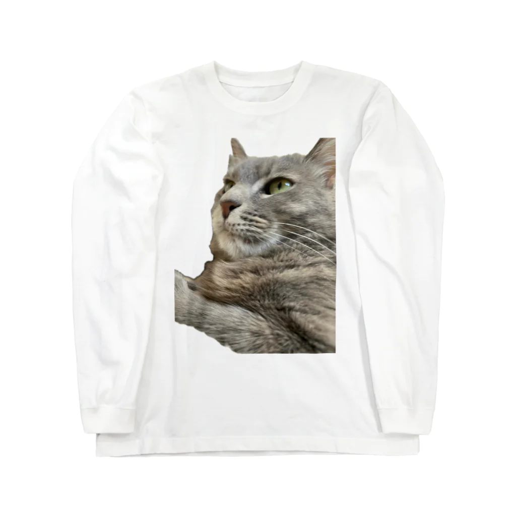 グレージュ猫ロッタン🐈‍⬛の緊張ロッタン Long Sleeve T-Shirt