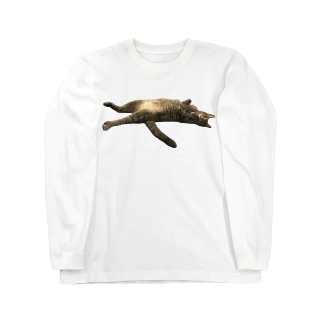 グレージュ猫ロッタン🐈‍⬛のお昼寝ロッタン Long Sleeve T-Shirt