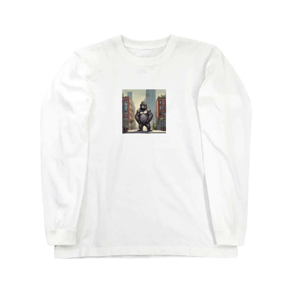 oki プリントショップの都会で暮らすゴリラ Long Sleeve T-Shirt