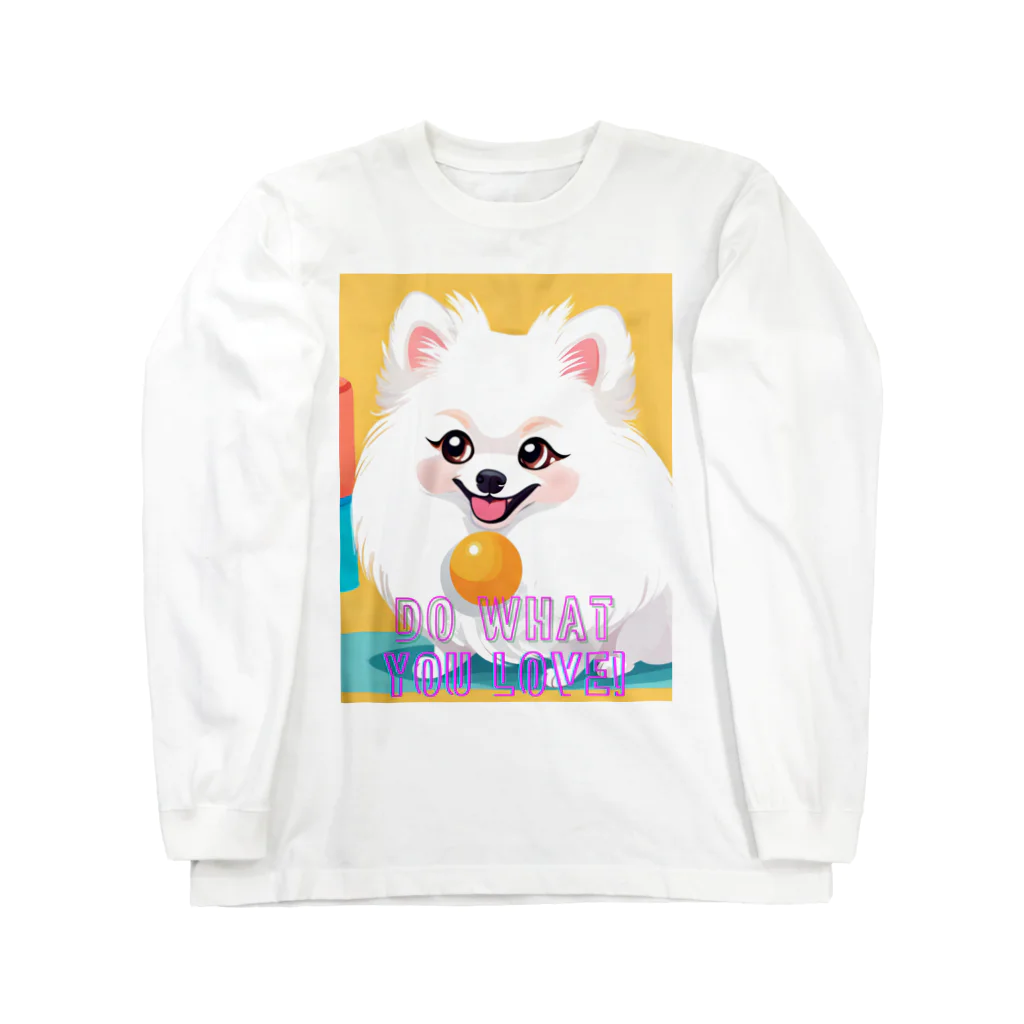 Pom-Dog'sの清楚系白ポメ　ポメ子 Long Sleeve T-Shirt