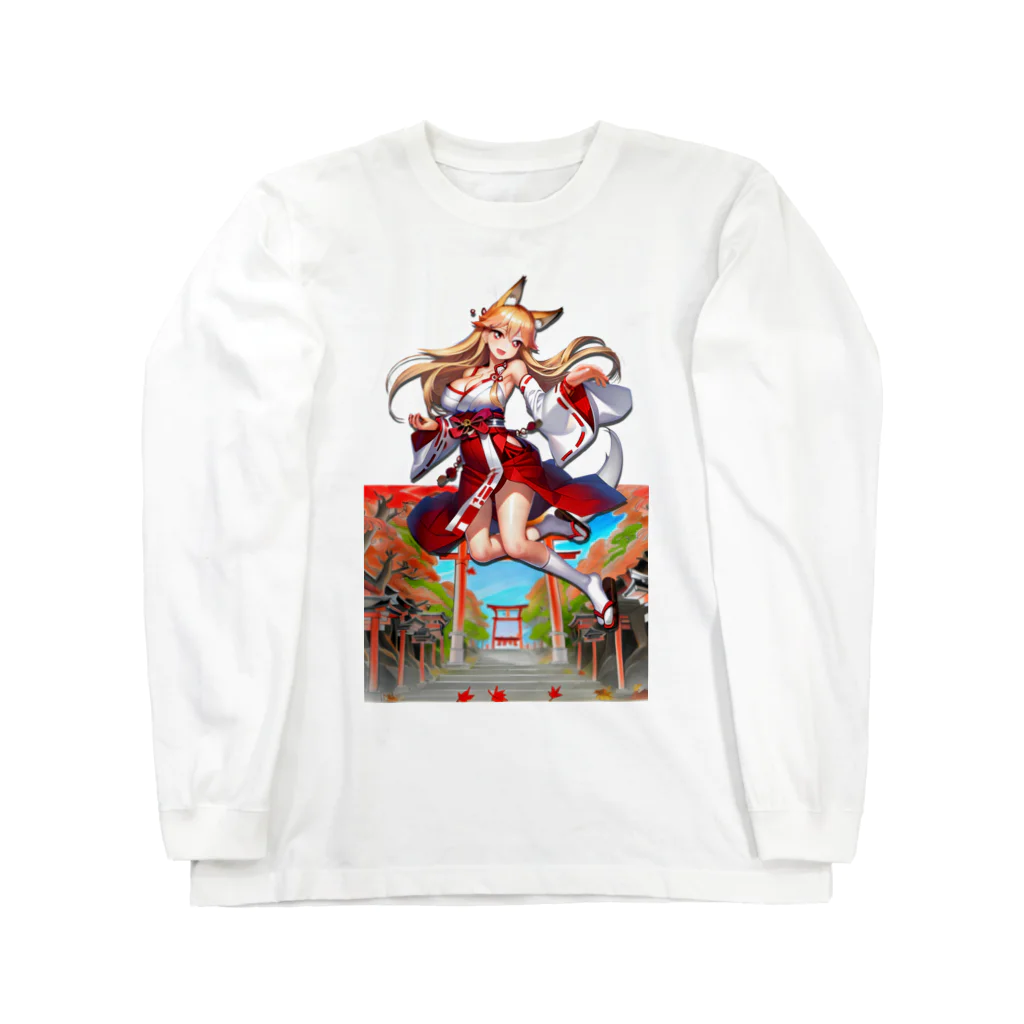 KAZAHANAのキツネっ娘ジャンプ‼-巫女巫女編- Long Sleeve T-Shirt