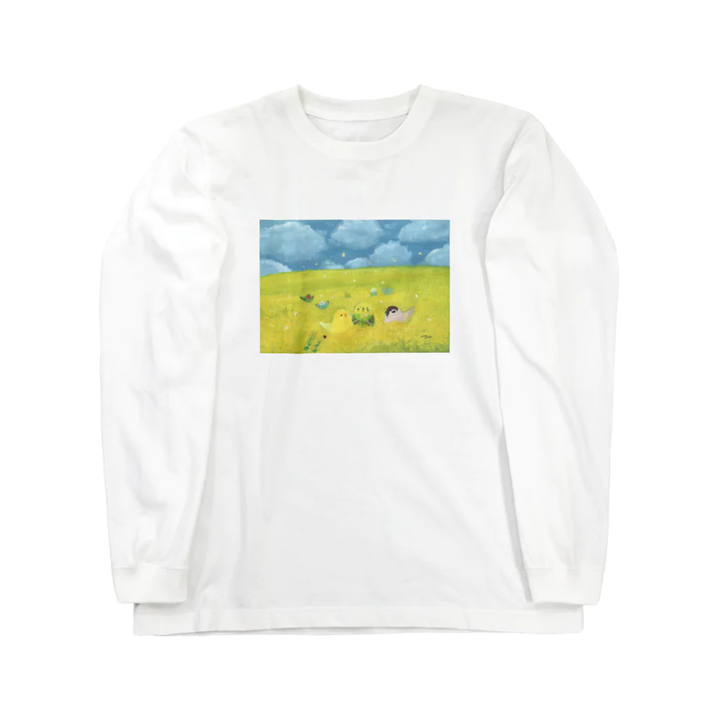 yuuwa sachi の菜の花畑インコたち Long Sleeve T-Shirt