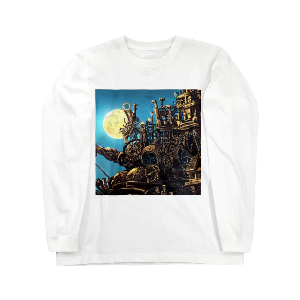 ゾウの城と月 ロングスリーブTシャツ