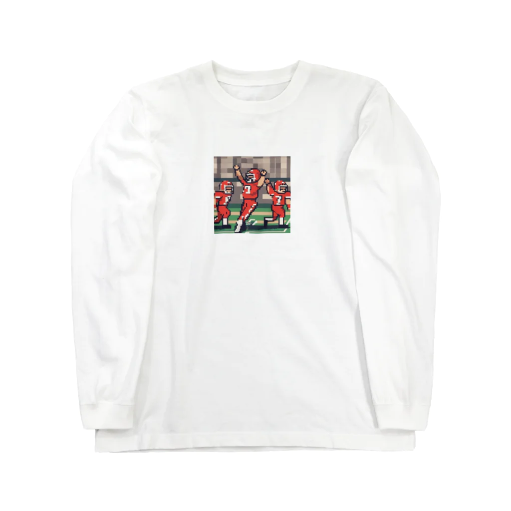 moribouのラグビーのピクセルアートグッズ Long Sleeve T-Shirt