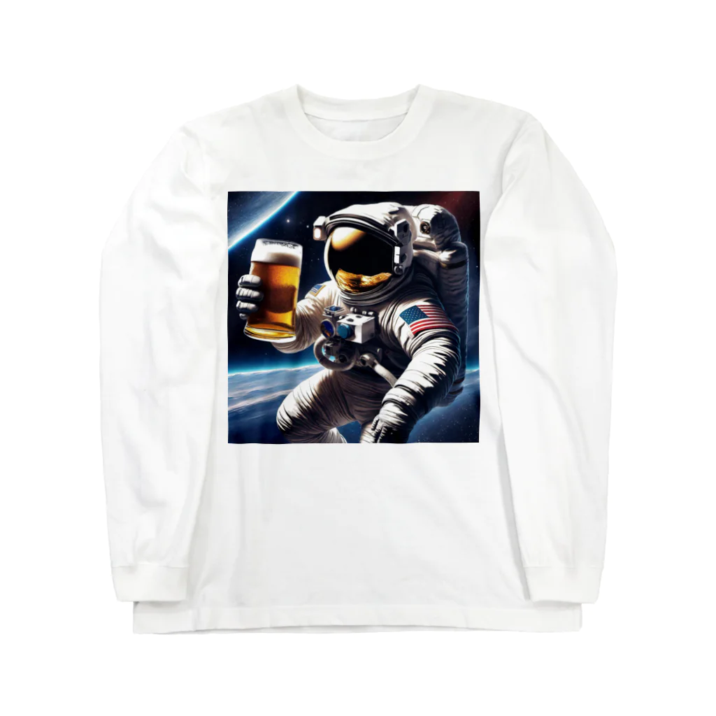 宇宙開発デザイン科の酒飲みアストロノーツ Long Sleeve T-Shirt