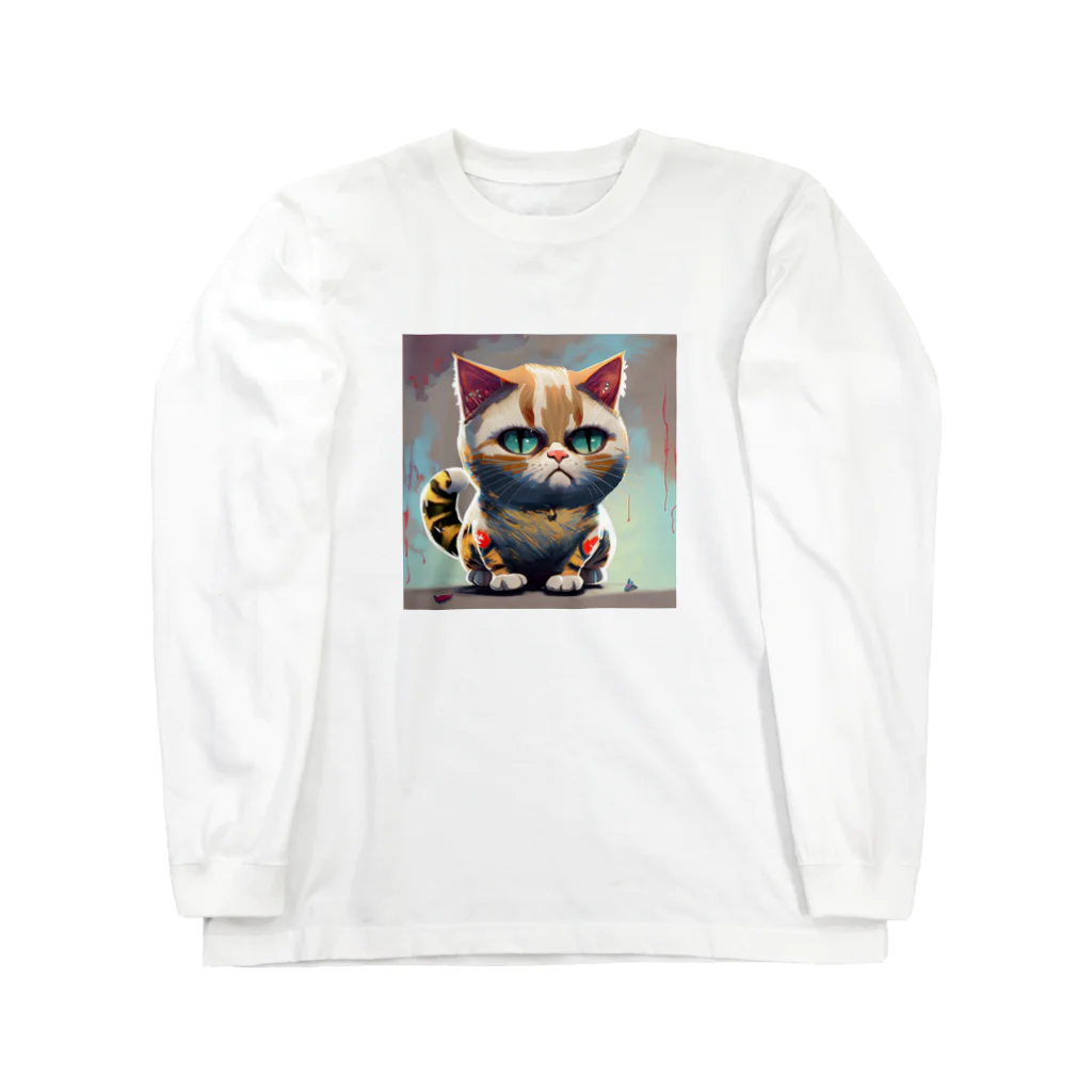 burusukaruの猫のタイガーくん ロングスリーブTシャツ